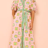 Balloon Sleeve Print Cardigan