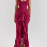 Apricot Ruffled Front Gown