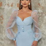 Retro Mesh Backless Dress