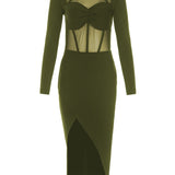 Bandage Mesh Bodycon Dress