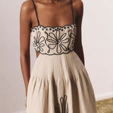 Summer Print Strap Midi Dress