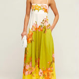 Sophisticated. Modern And Unique Print Strap Midi Dress