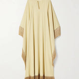 Mrs Ross Fringed Crepe Kaftan