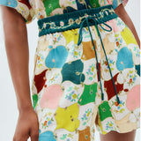 Fashionable Graffiti Print Shirt Shorts Set