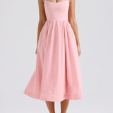 Rose Pink Cotton Corset Sundress