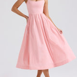 Rose Pink Cotton Corset Sundress
