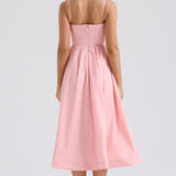 Rose Pink Cotton Corset Sundress