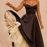Black Tulle Midi Dress