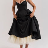Black Tulle Midi Dress