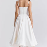 White Tulle Midi Dress