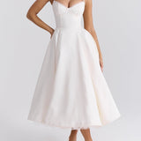 White Tulle Midi Dress
