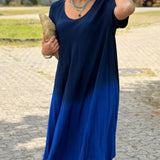 Tie Dye Gradient Flare Dress