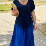 Tie Dye Gradient Flare Dress
