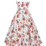 Italian Rose Print Tulle Midi Dress
