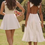 White Twill Midi Sundress
