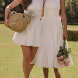 White Twill Midi Sundress