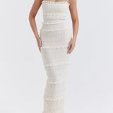 Ruffle Zippered Maxi Dress