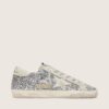 Women's Super-Star in silver glitter with ice-gray suede star
