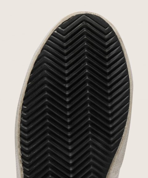 Women's Super-Star with white suede star and black croc-print leather heel tab