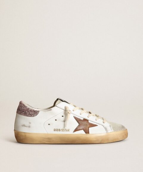Super-Star with a tan star and pink glitter heel tab