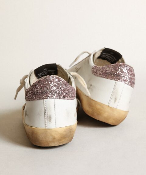 Super-Star with a tan star and pink glitter heel tab
