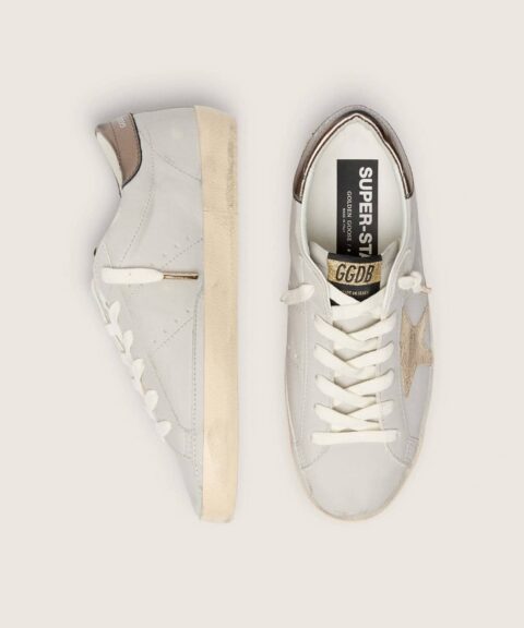 Super-Star with crackle leather star and metallic foiled leather heel tab