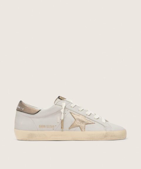 Super-Star with crackle leather star and metallic foiled leather heel tab