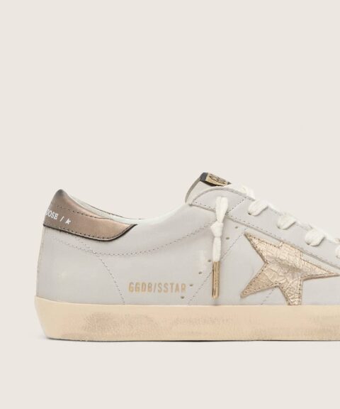 Super-Star with crackle leather star and metallic foiled leather heel tab