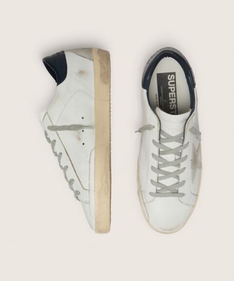 Women's Super-Star with suede star and blue heel tab