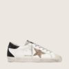 Women's Super-Star in nappa leather with gold glitter star and black glitter heel tab