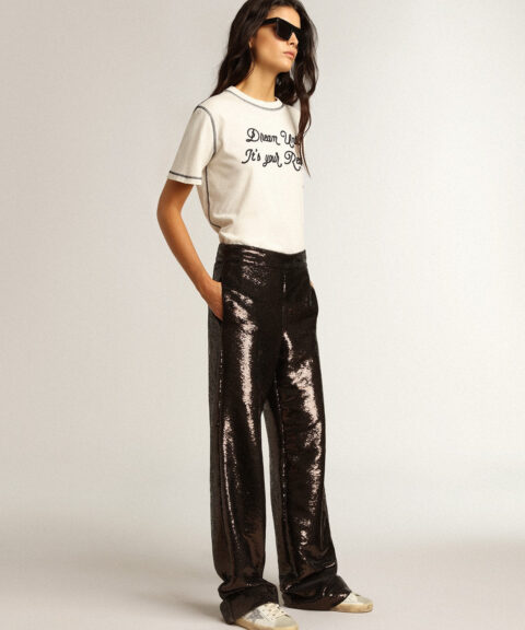 Women's Super-Star with silver glitter star and brown glitter heel tab