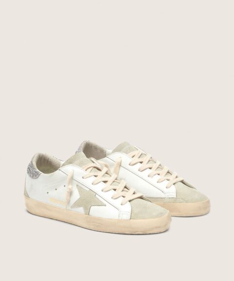Women's Super-Star with gray star and silver glitter heel tab