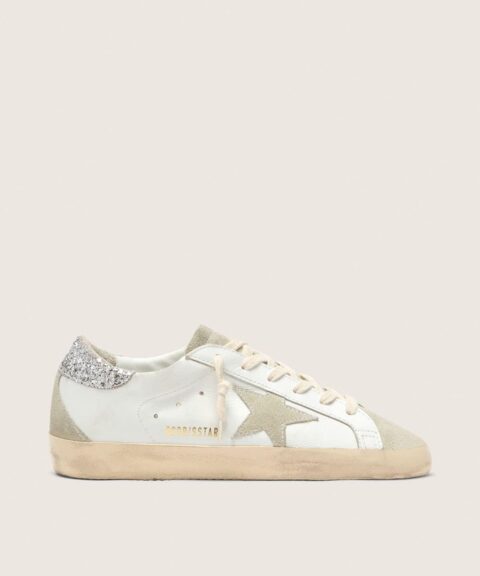 Women's Super-Star with gray star and silver glitter heel tab