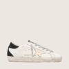 Women's Super-Star with gold star and black glitter heel tab