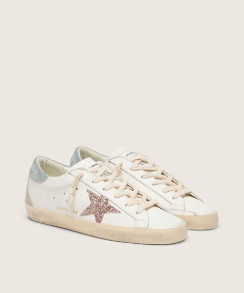 Women's Super-Star LTD with multicolor glitter star and suede heel tab