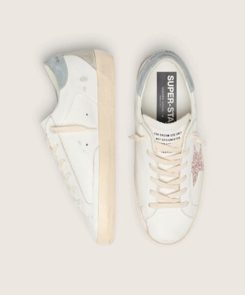 Women's Super-Star LTD with multicolor glitter star and suede heel tab