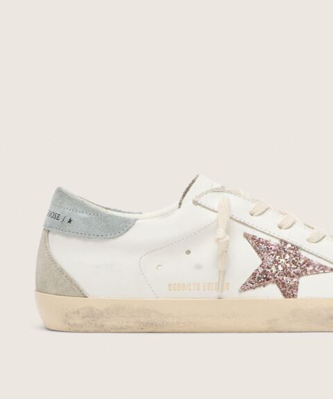 Women's Super-Star LTD with multicolor glitter star and suede heel tab