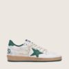 Women's Ball Star in white nappa leather with green leather star and heel tab