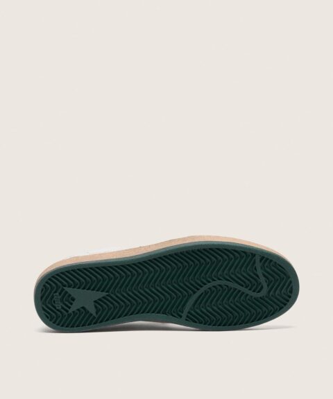 Women's Ball Star in white nappa leather with green leather star and heel tab