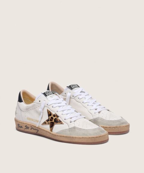 Women's Ball Star with leopard print pony skin star and black heel tab