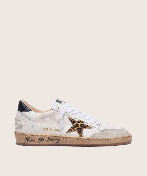 Women's Ball Star with leopard print pony skin star and black heel tab