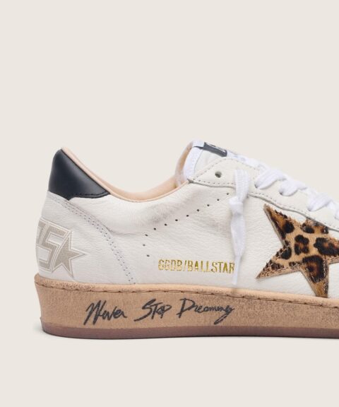 Women's Ball Star with leopard print pony skin star and black heel tab