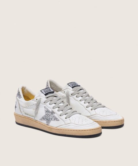Women's Ball Star in nappa with silver glitter star and heel tab
