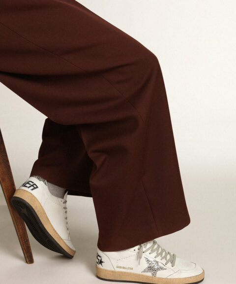 Women's Ball Star in nappa with silver glitter star and heel tab
