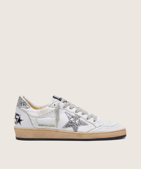 Women's Ball Star in nappa with silver glitter star and heel tab