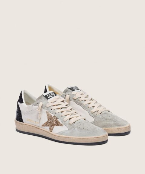 Women's Ball Star in nappa and suede with glitter star and black heel tab