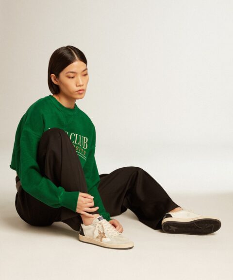 Women's Ball Star in nappa and suede with glitter star and black heel tab