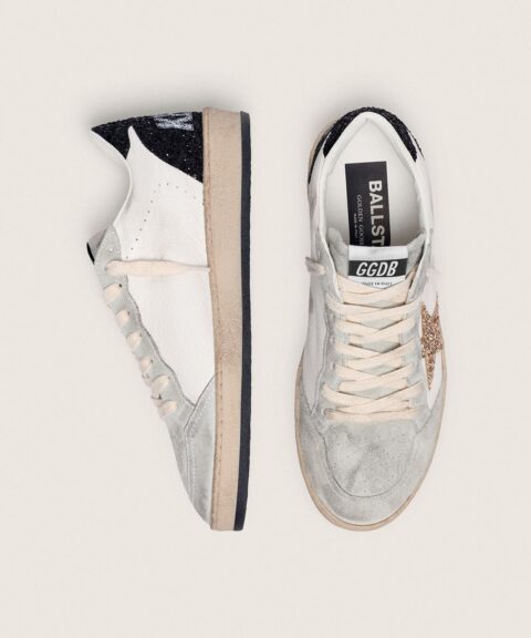 Women's Ball Star in nappa and suede with glitter star and black heel tab