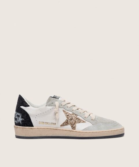 Women's Ball Star in nappa and suede with glitter star and black heel tab