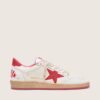 Women's Ball Star Wishes in white leather with a red star and heel tab